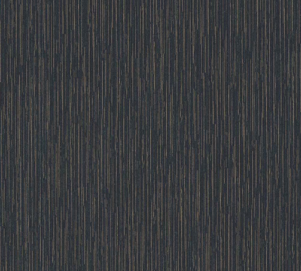 Villa - Fine Lines plain wallpaper AS Creation Roll Black  375598