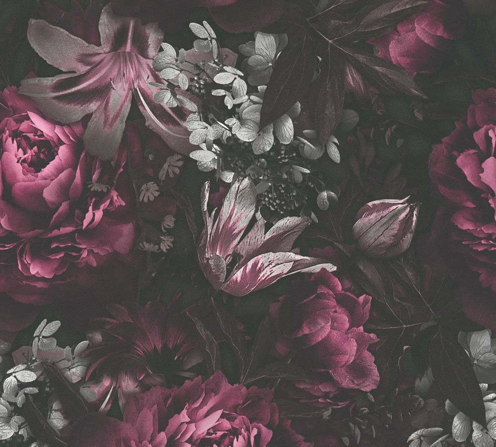 Pint Walls - Floral botanical wallpaper AS Creation Roll Purple  385094