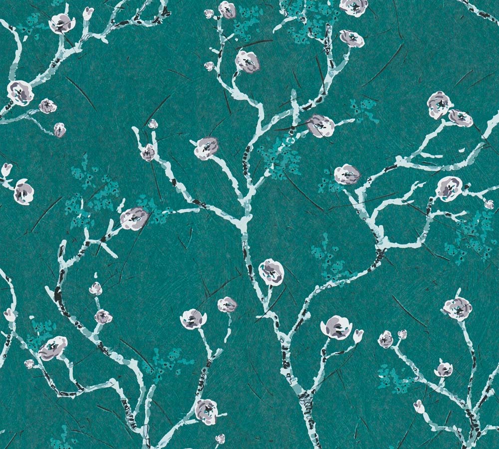 Pint Walls - Flower Buds botanical wallpaper AS Creation Roll Green  387394