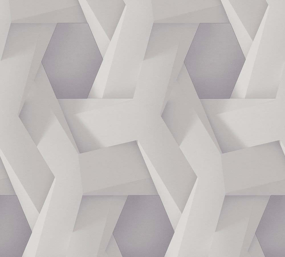 Pint Walls - Geo 3D geometric wallpaper AS Creation Roll Light Grey  387211