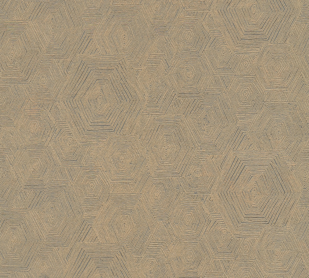 My Home My Spa - Geo Linen geometric wallpaper AS Creation Roll Dark Grey  386983