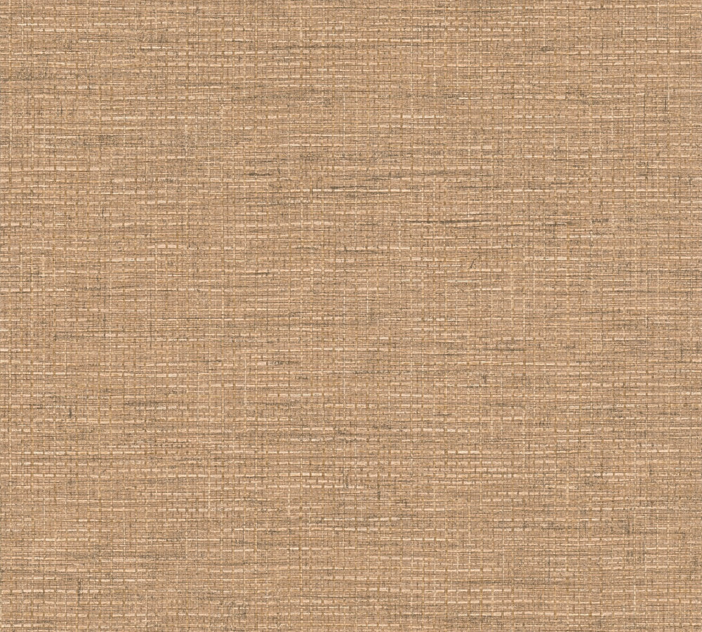 Desert Lodge - Grass Weave bold wallpaper AS Creation Roll Dark Beige  385277