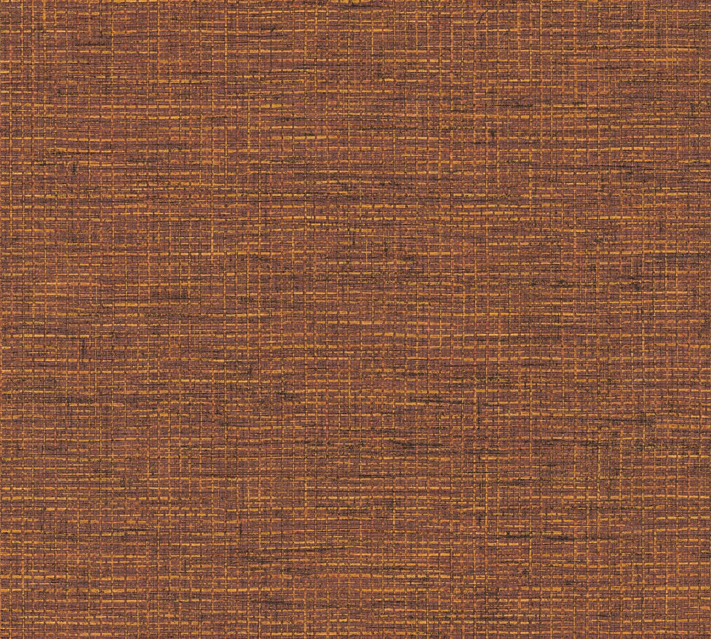 Desert Lodge - Grass Weave bold wallpaper AS Creation Roll Orange  385278