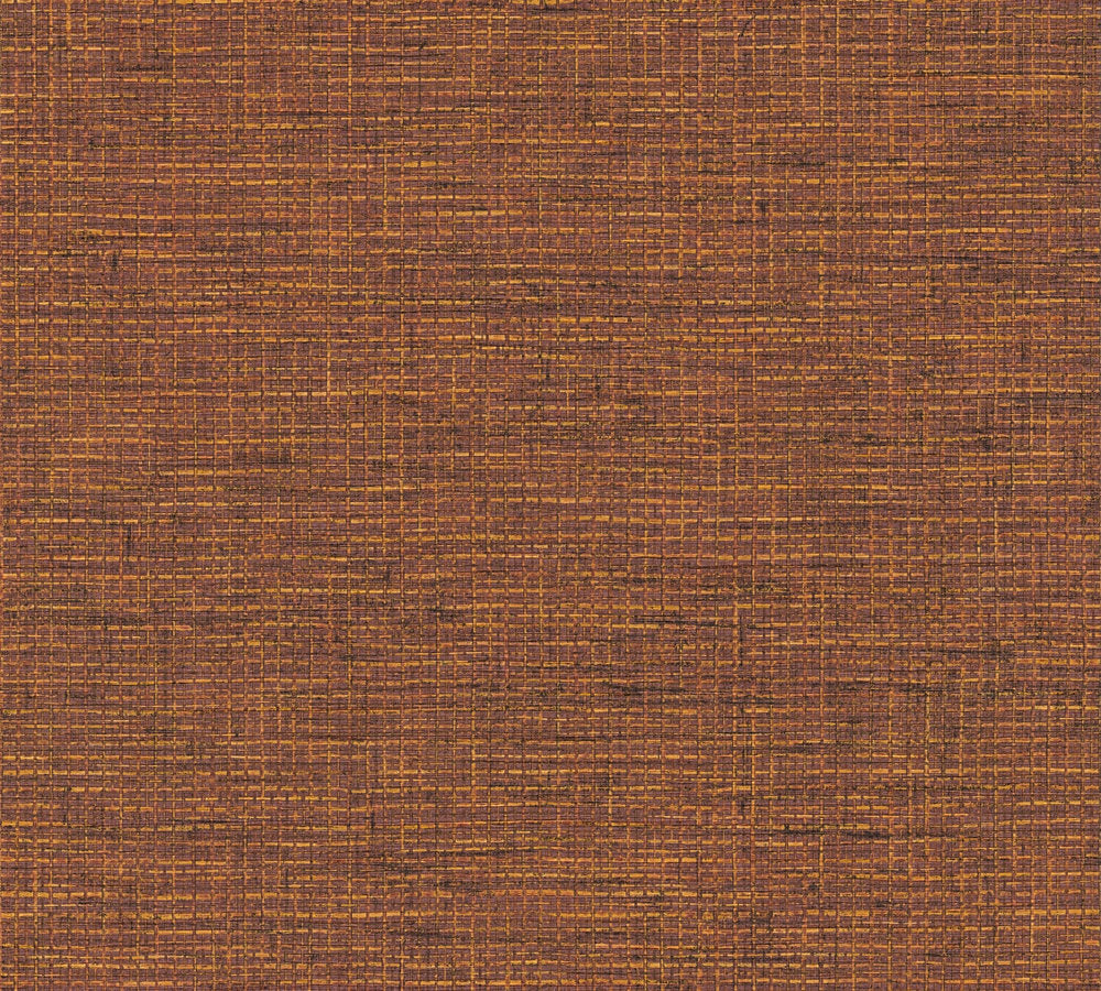 Desert Lodge - Grass Weave bold wallpaper AS Creation Roll Orange  385278