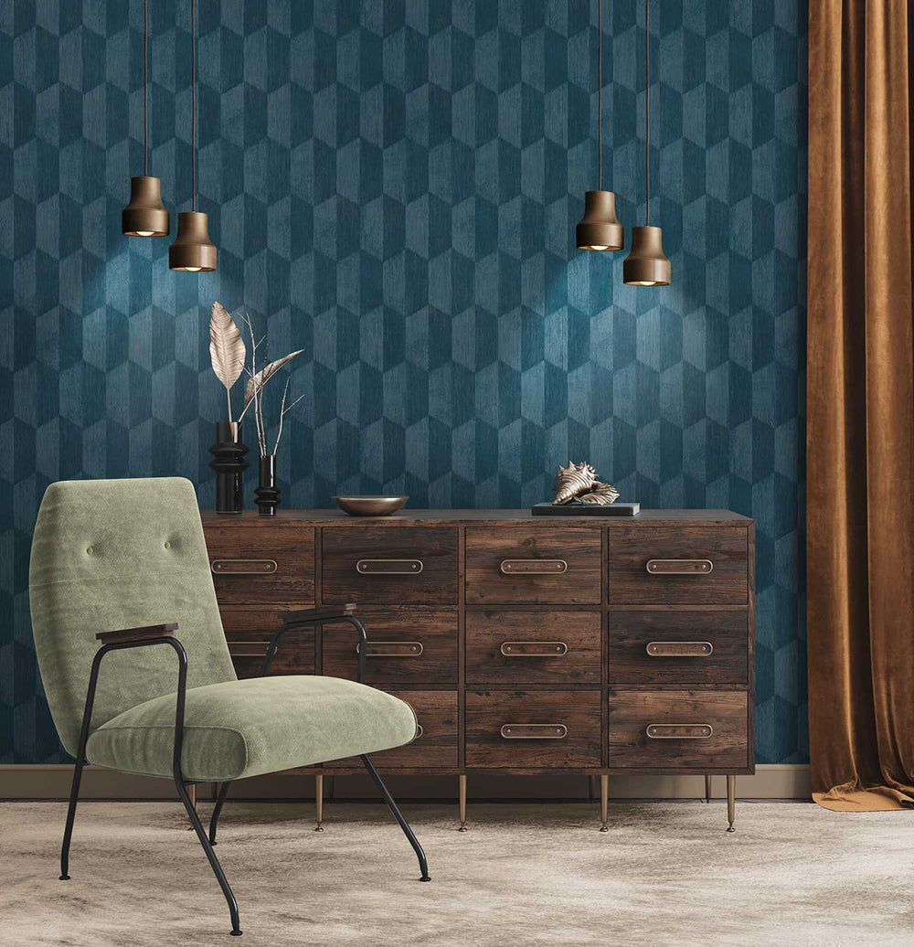 Geo Effect - Hatched Trapezoids geometric wallpaper AS Creation    