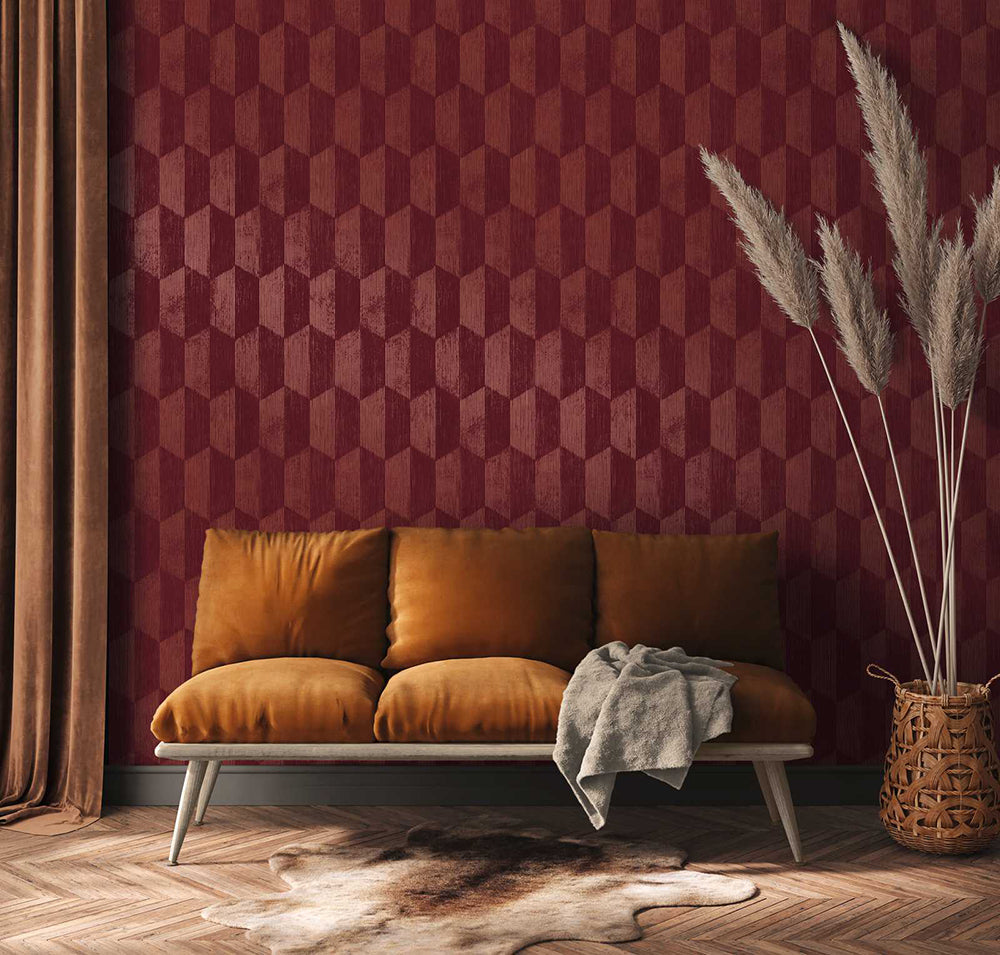 Geo Effect - Hatched Trapezoids geometric wallpaper AS Creation    