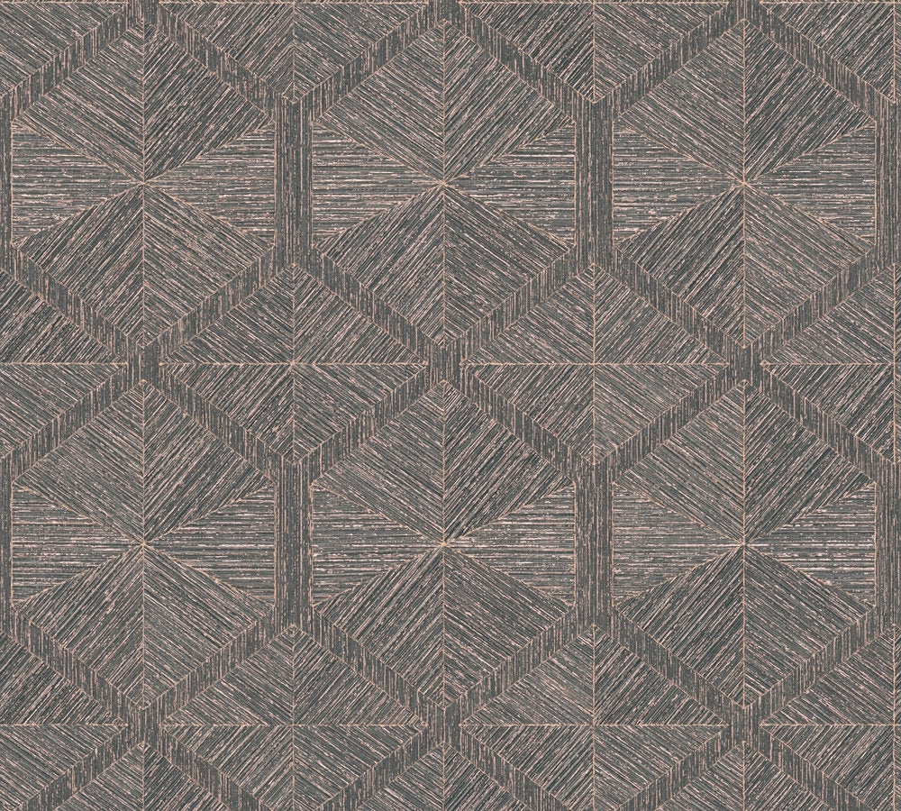 My Home My Spa - Hexagon Weave geometric wallpaper AS Creation Roll Grey  386902