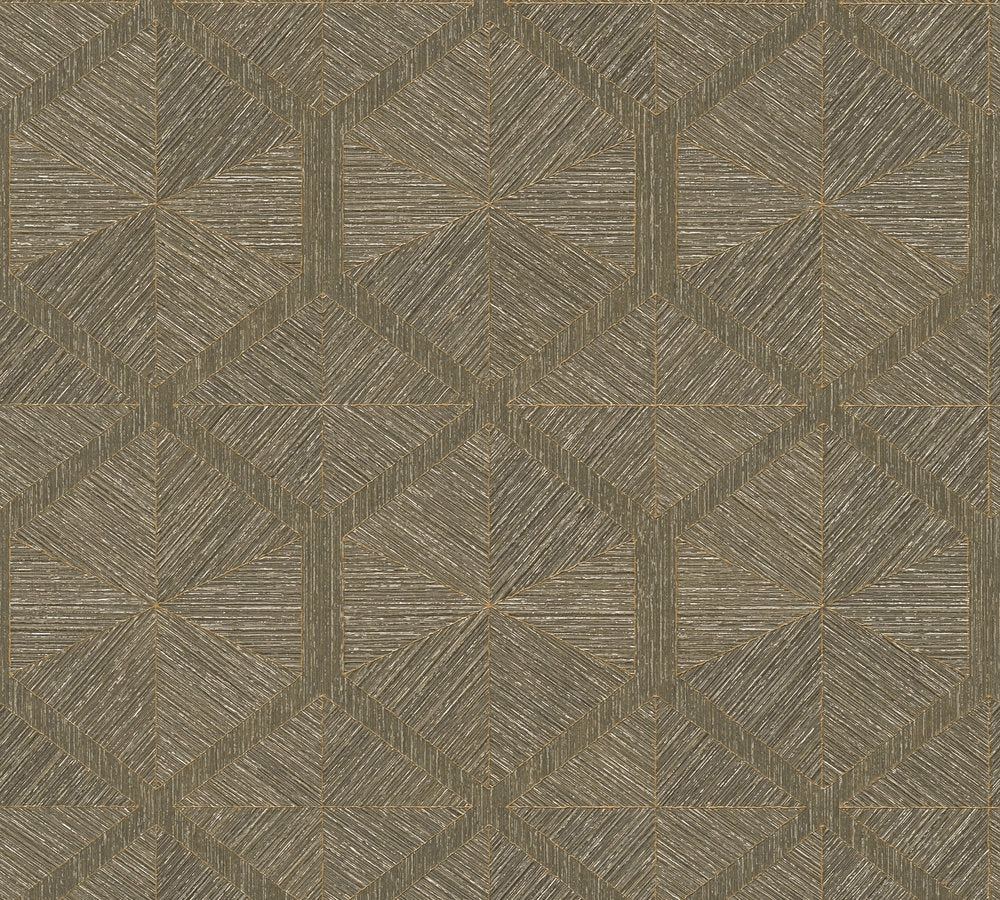 My Home My Spa - Hexagon Weave geometric wallpaper AS Creation Roll Brown  386904