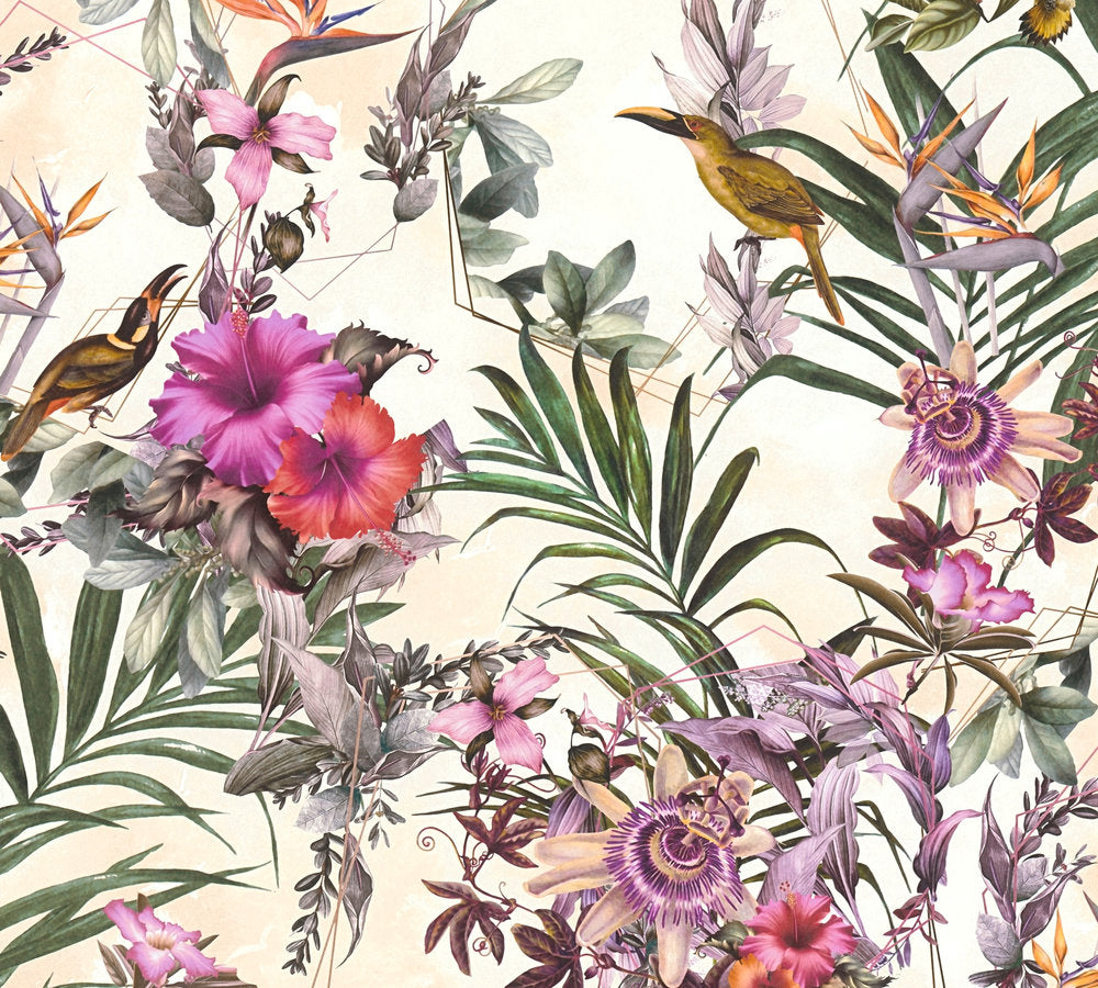 Dream Flowery - Hibiscus botanical wallpaper AS Creation Roll Yellow  381786