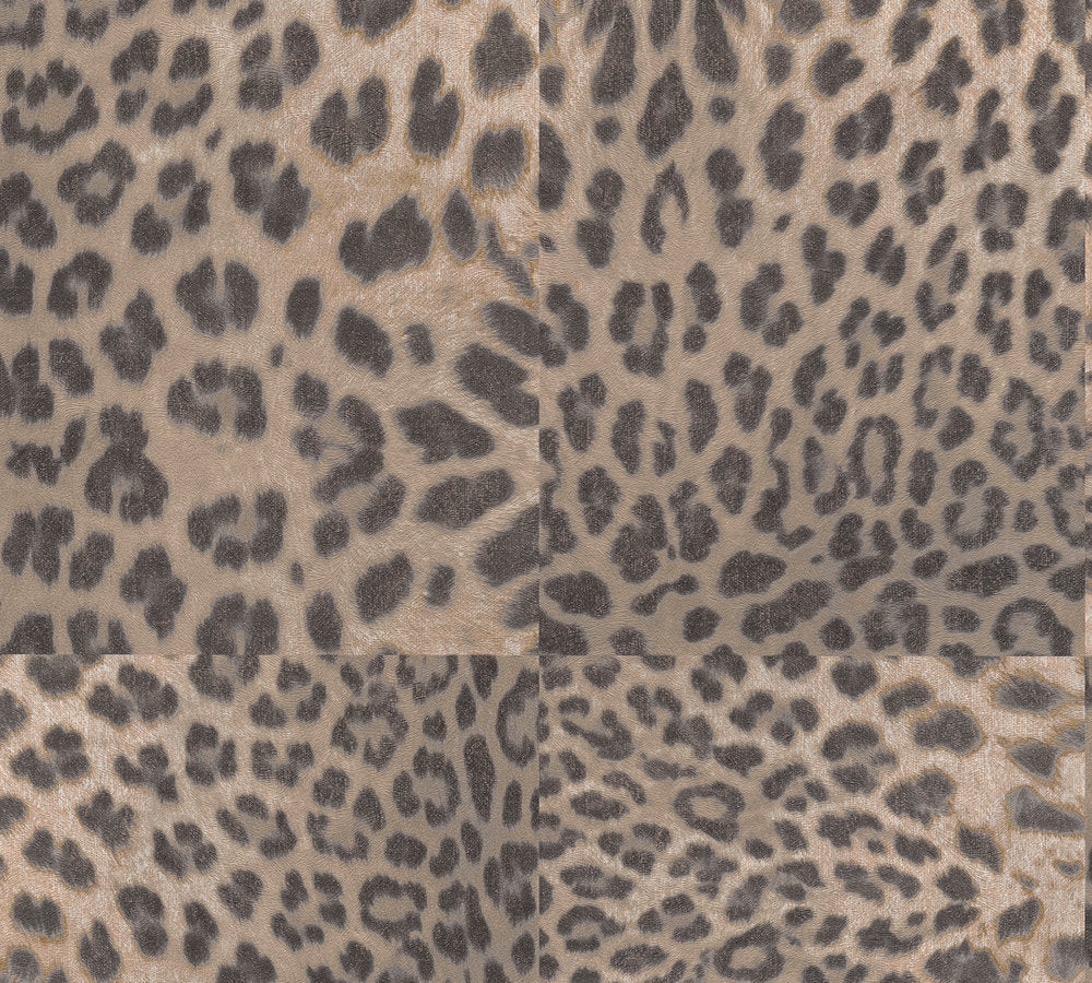 Desert Lodge - Leopard Tiles botanical wallpaper AS Creation Roll Light Brown  385233