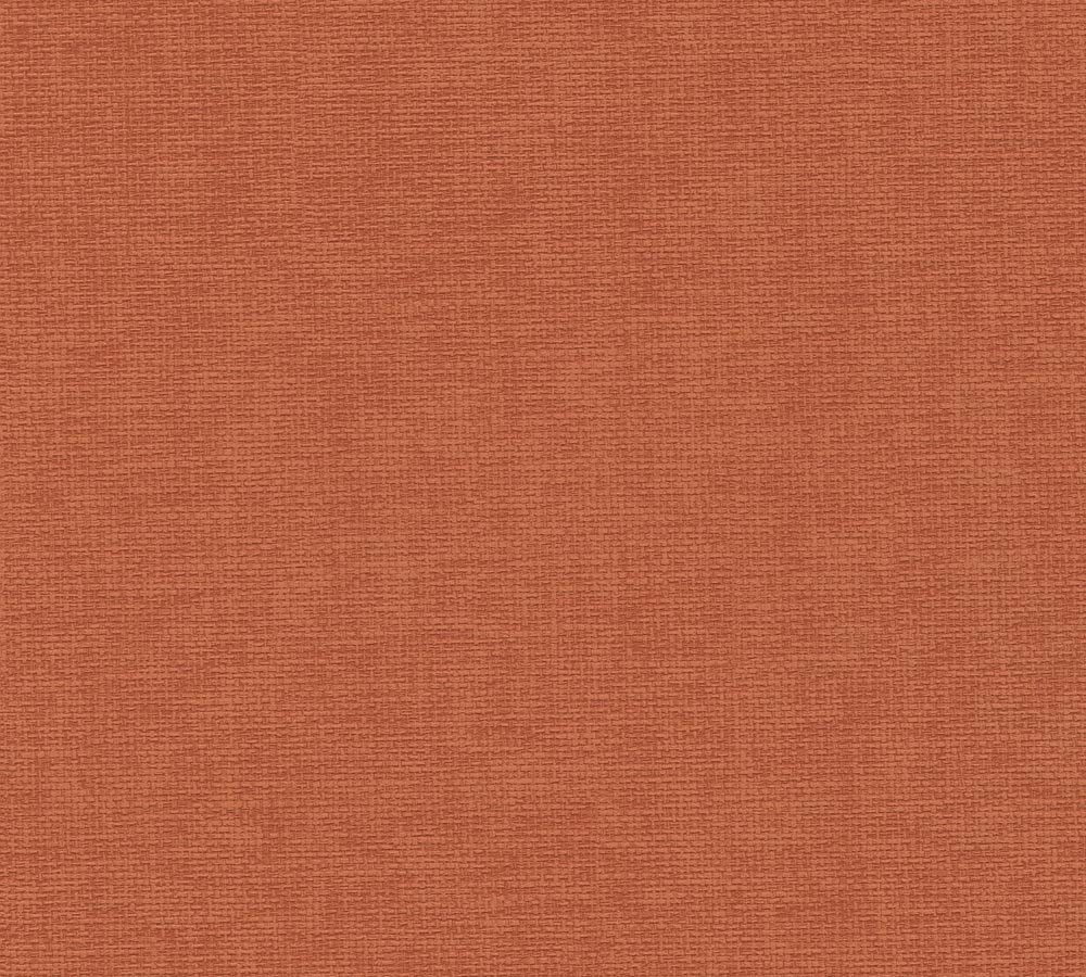 Hygge 2 - Wider Grasscloth Look plain wallpaper AS Creation Roll Orange  386137