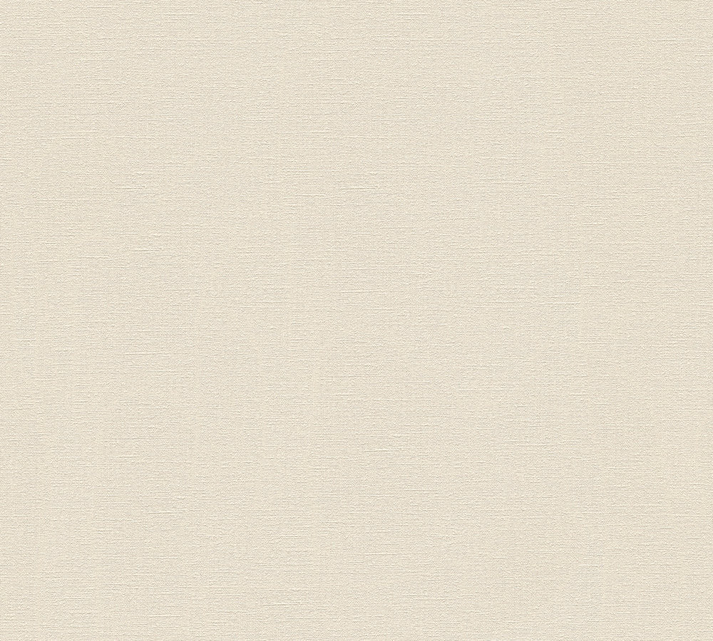 Desert Lodge -Looks like Linen plain wallpaper AS Creation Roll Cream  324743