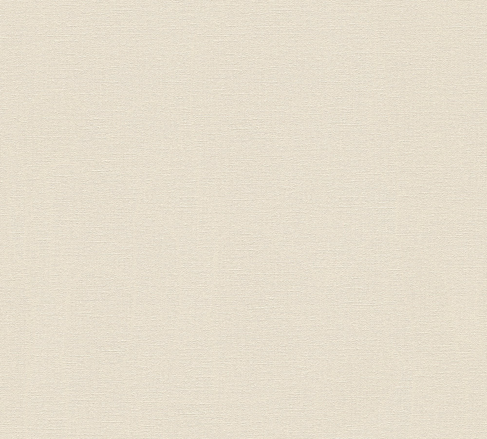 Desert Lodge -Looks like Linen plain wallpaper AS Creation Roll Cream  324743