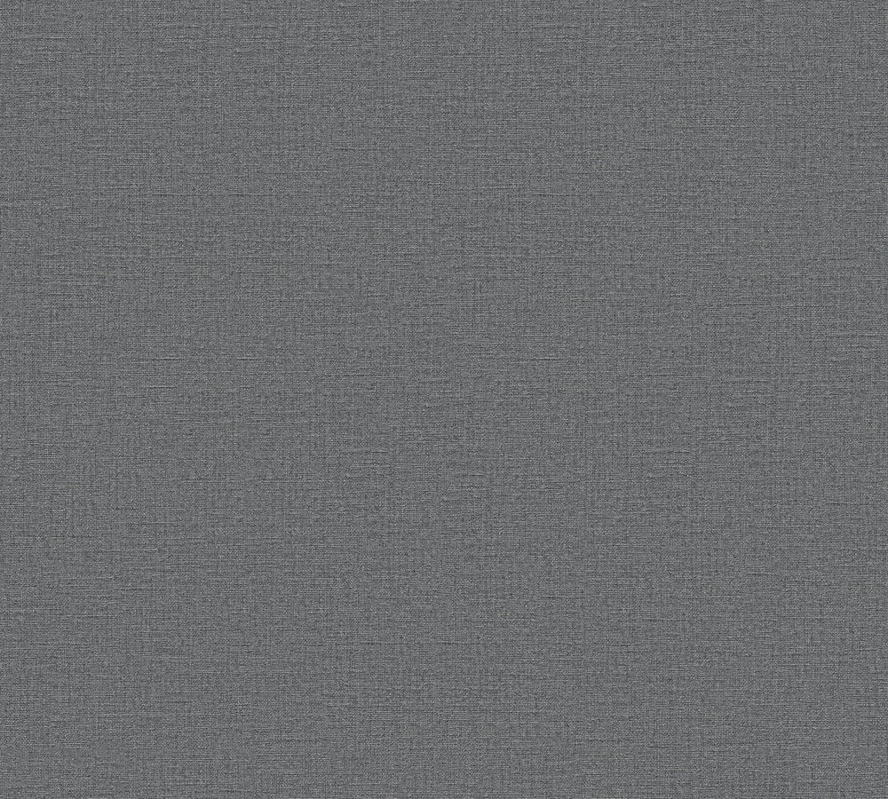 Desert Lodge -Looks like Linen plain wallpaper AS Creation Roll Dark Grey  336092