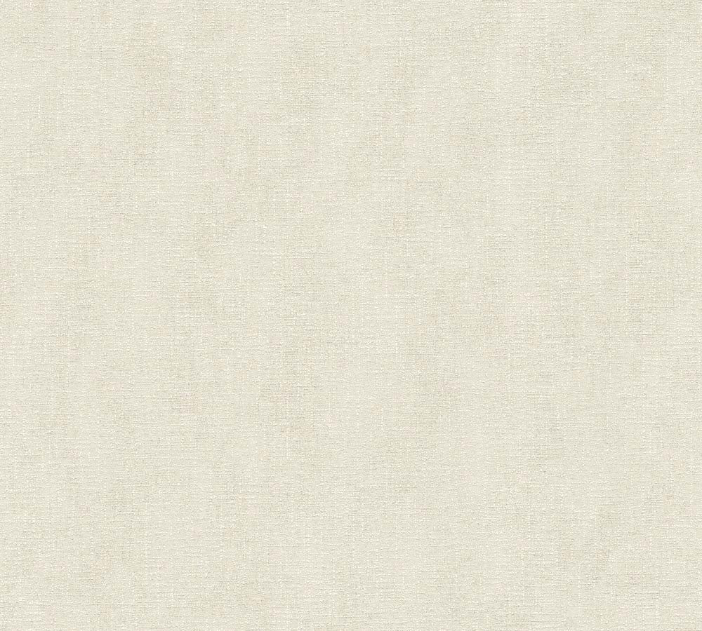 Villa - Linen Look plain wallpaper AS Creation Roll Cream  375631