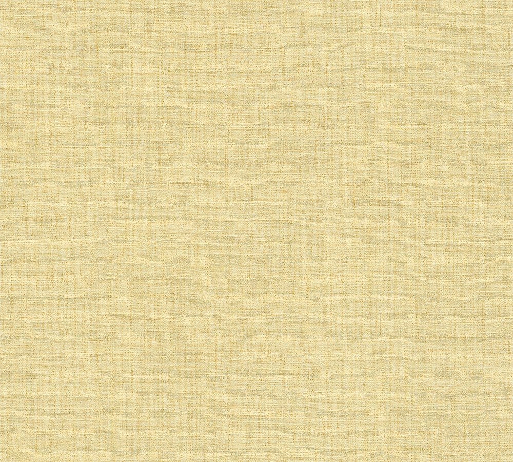 Desert Lodge - Linen Texture plain wallpaper AS Creation Roll Light Yellow  385288