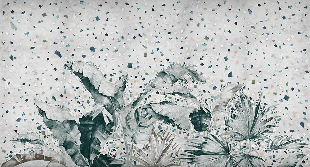 Cobalt - Growing Terrazzo digital print Muance Green   MU12016