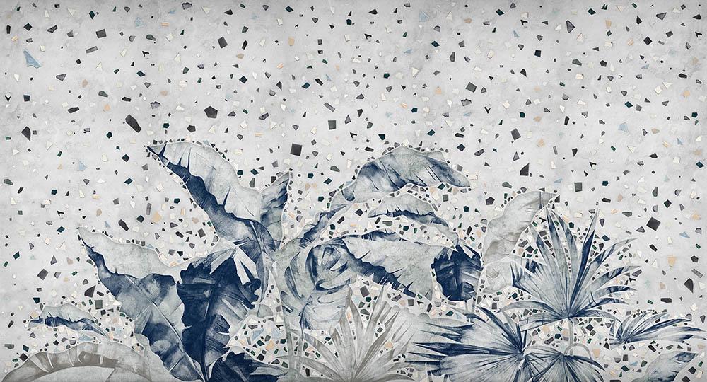 Cobalt - Growing Terrazzo digital print Muance Blue   MU12017