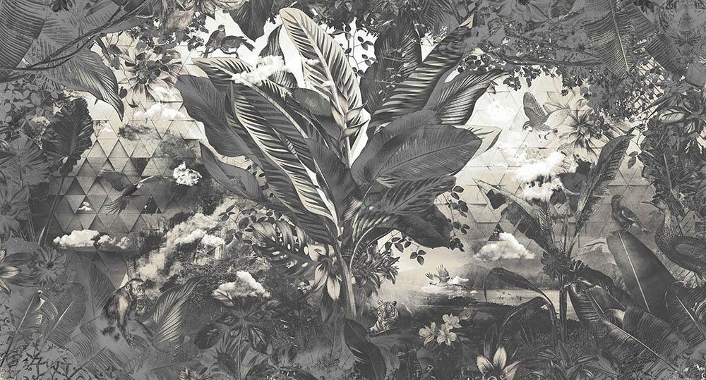 Cobalt - Bongo Congo digital print Muance Grey   MU12084