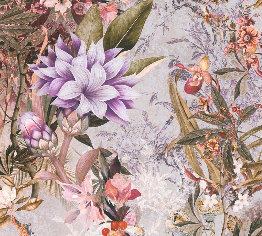 Dream Flowery - Meadow Flowers botanical wallpaper AS Creation Roll Orange  381773