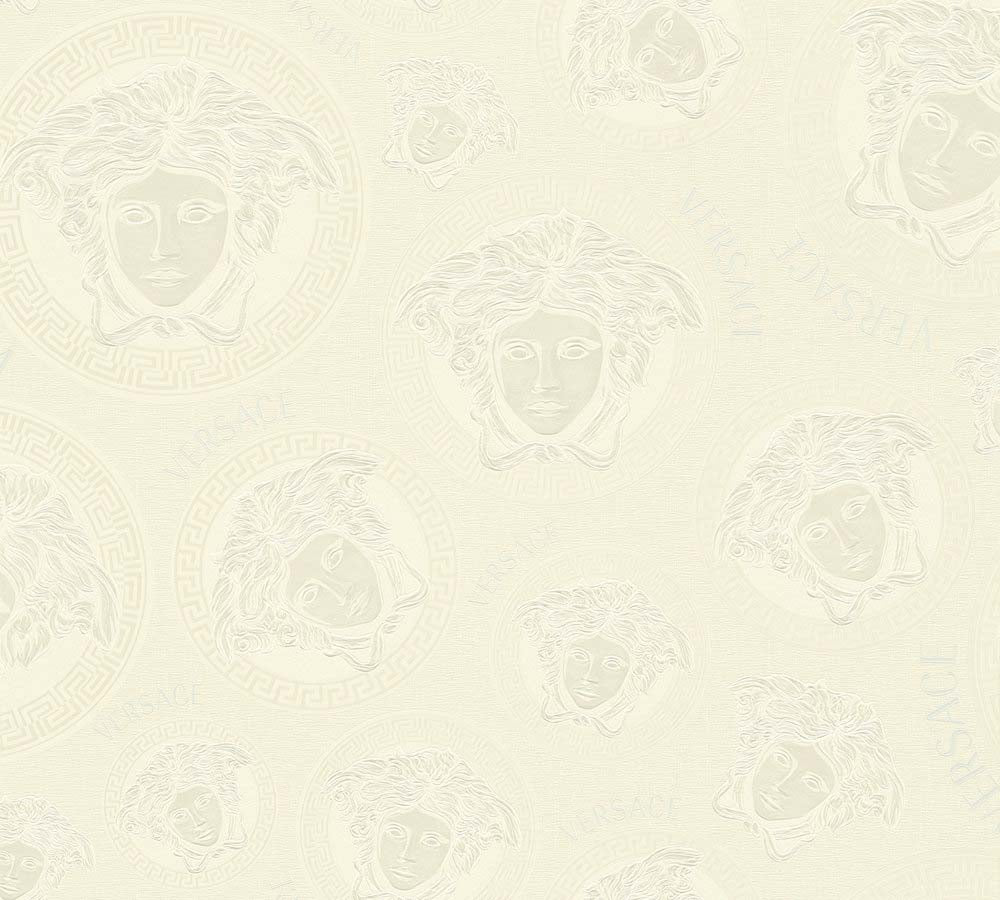 Versace 5 -  Medusa Duo designer wallpaper AS Creation Roll Cream  386116