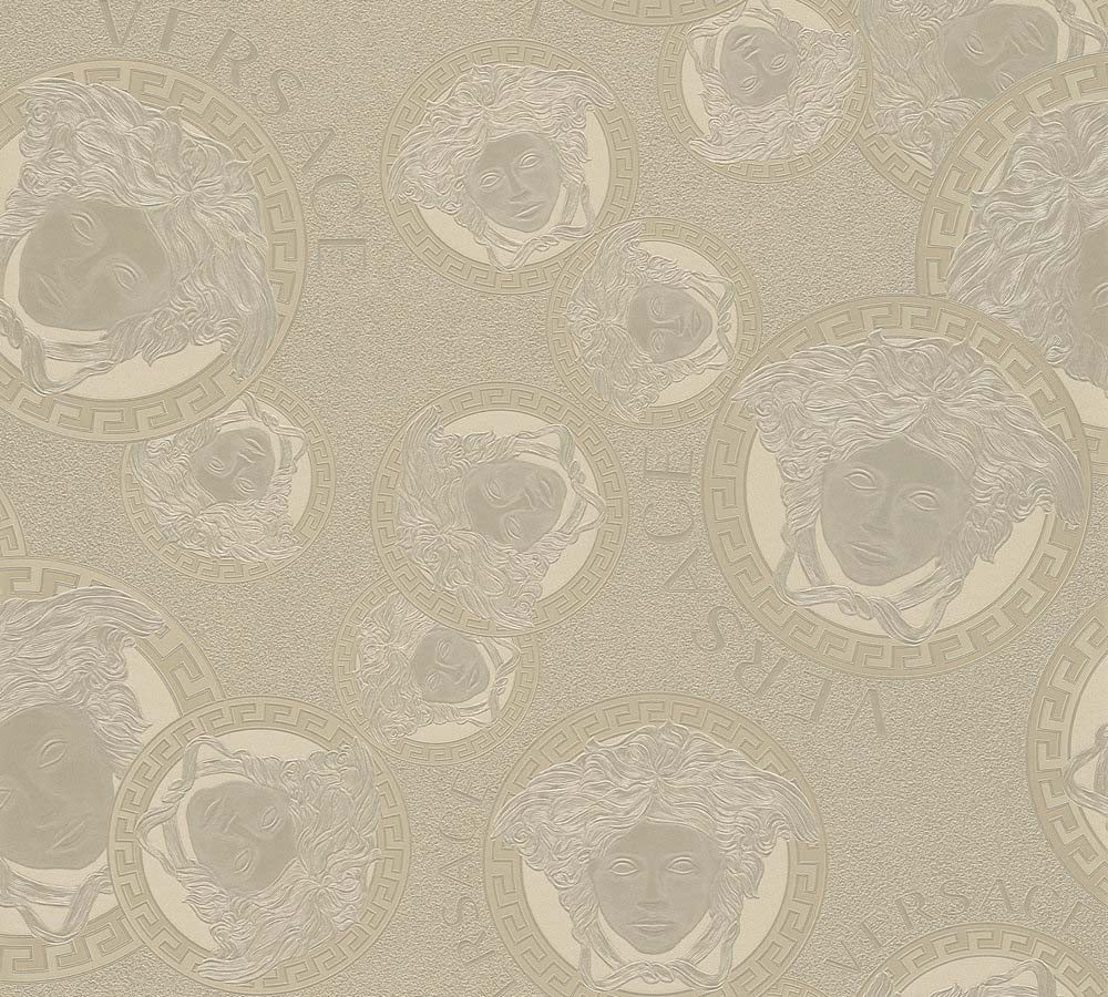 Versace 5 -  Medusa designer wallpaper AS Creation Roll Silver  384613