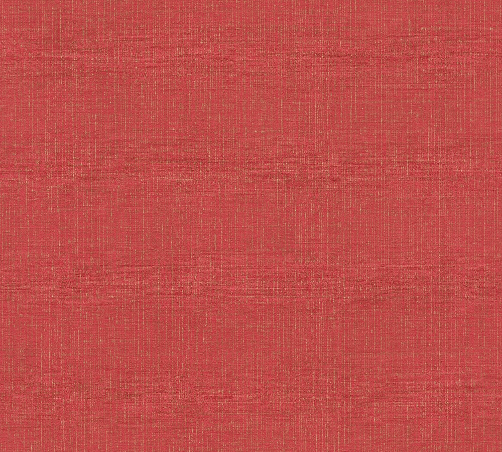 My Home My Spa - Metallic Linen plain wallpaper AS Creation Roll Red  386946