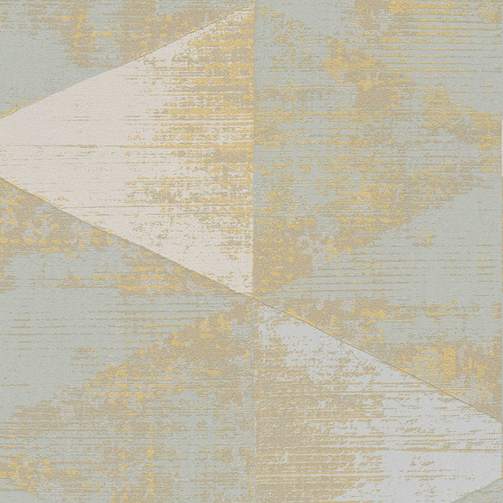 Geo Effect - Metallic Triangles geometric wallpaper AS Creation Roll Blue  383531