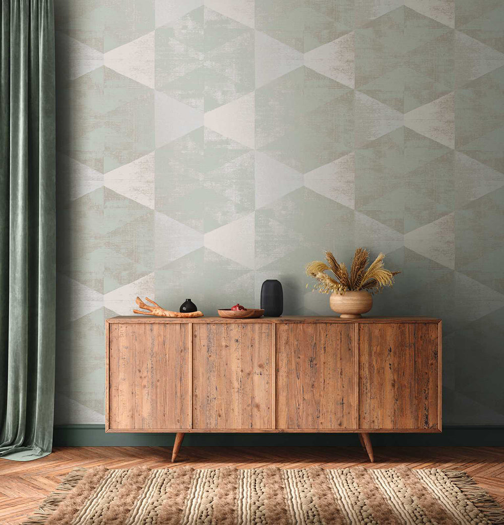 Geo Effect - Metallic Triangles geometric wallpaper AS Creation    