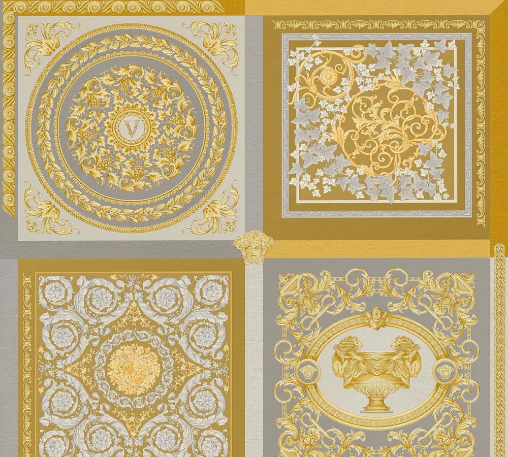 Versace 5 -  Mosaic designer wallpaper AS Creation Roll Gold  387045