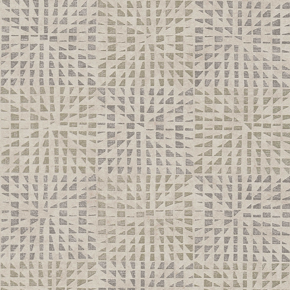 Geo Effect - Mosaic geometric wallpaper AS Creation Roll Beige  383523
