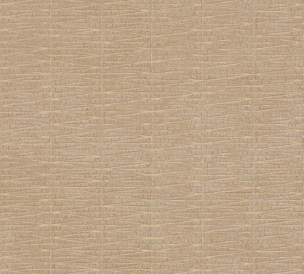 Hygge 2 -  Natural Geo geometric wallpaper AS Creation Roll Dark Beige  385971