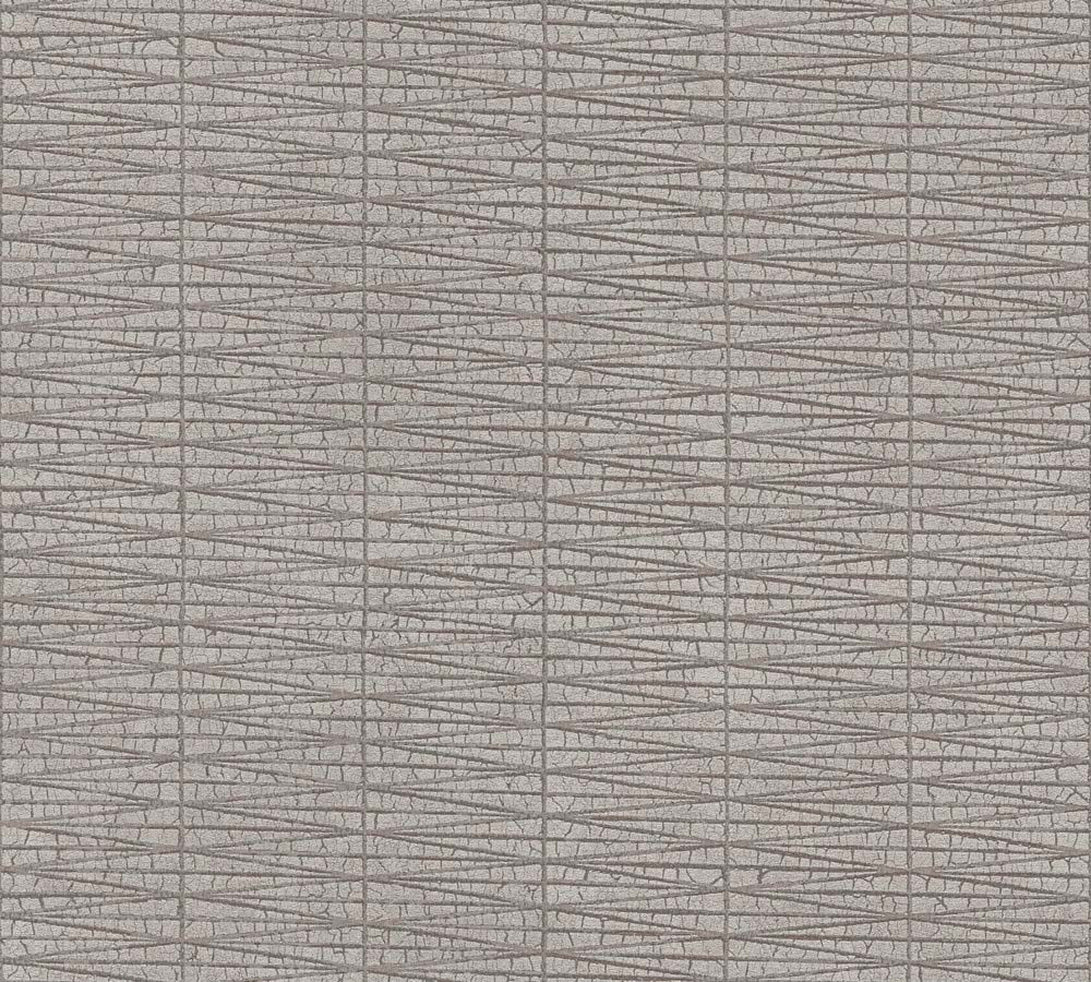 Hygge 2 -  Natural Geo geometric wallpaper AS Creation Roll Grey  385976