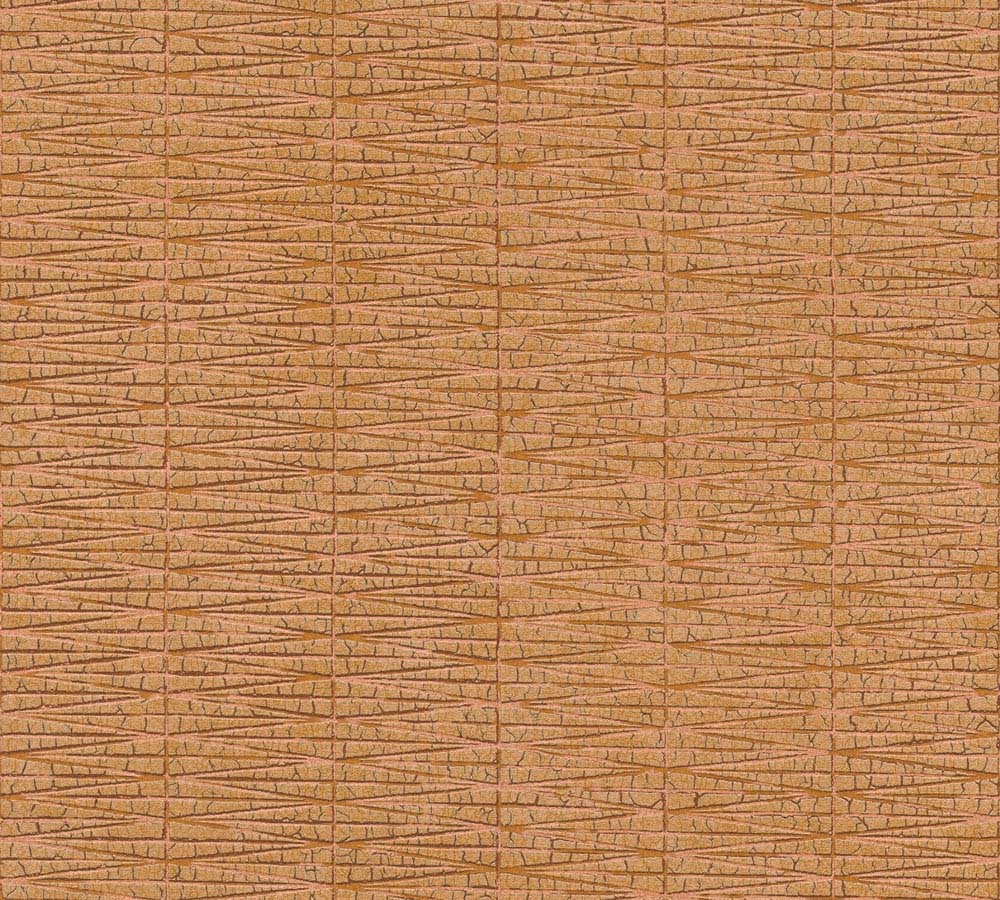 Hygge 2 -  Natural Geo geometric wallpaper AS Creation Roll Orange  385975