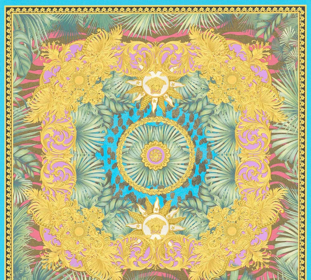 Versace 5 -  Ornate Palm designer wallpaper AS Creation Roll Multi coloured  387031