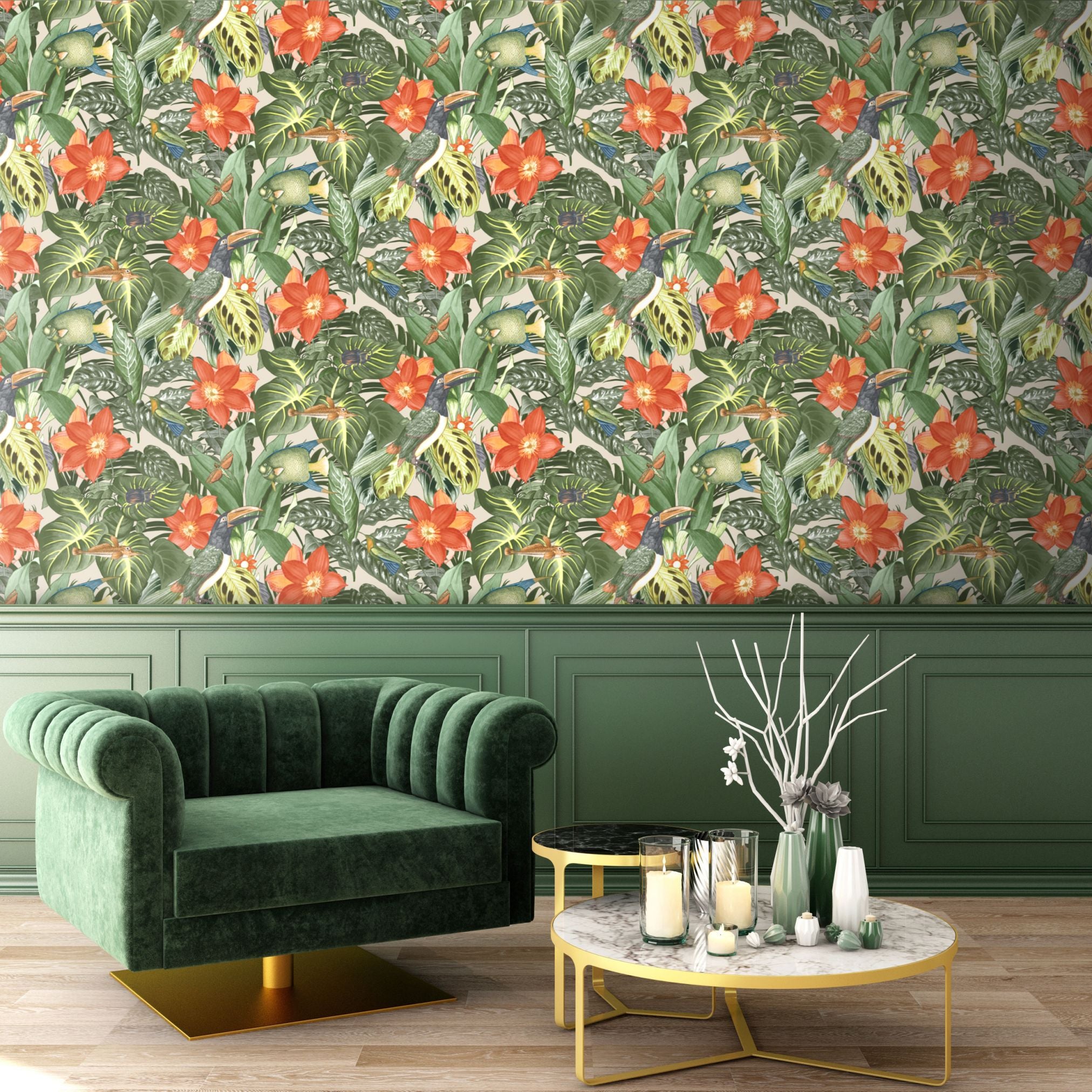 Tropical Dream  - Palau botanical wallpaper Hohenberger    