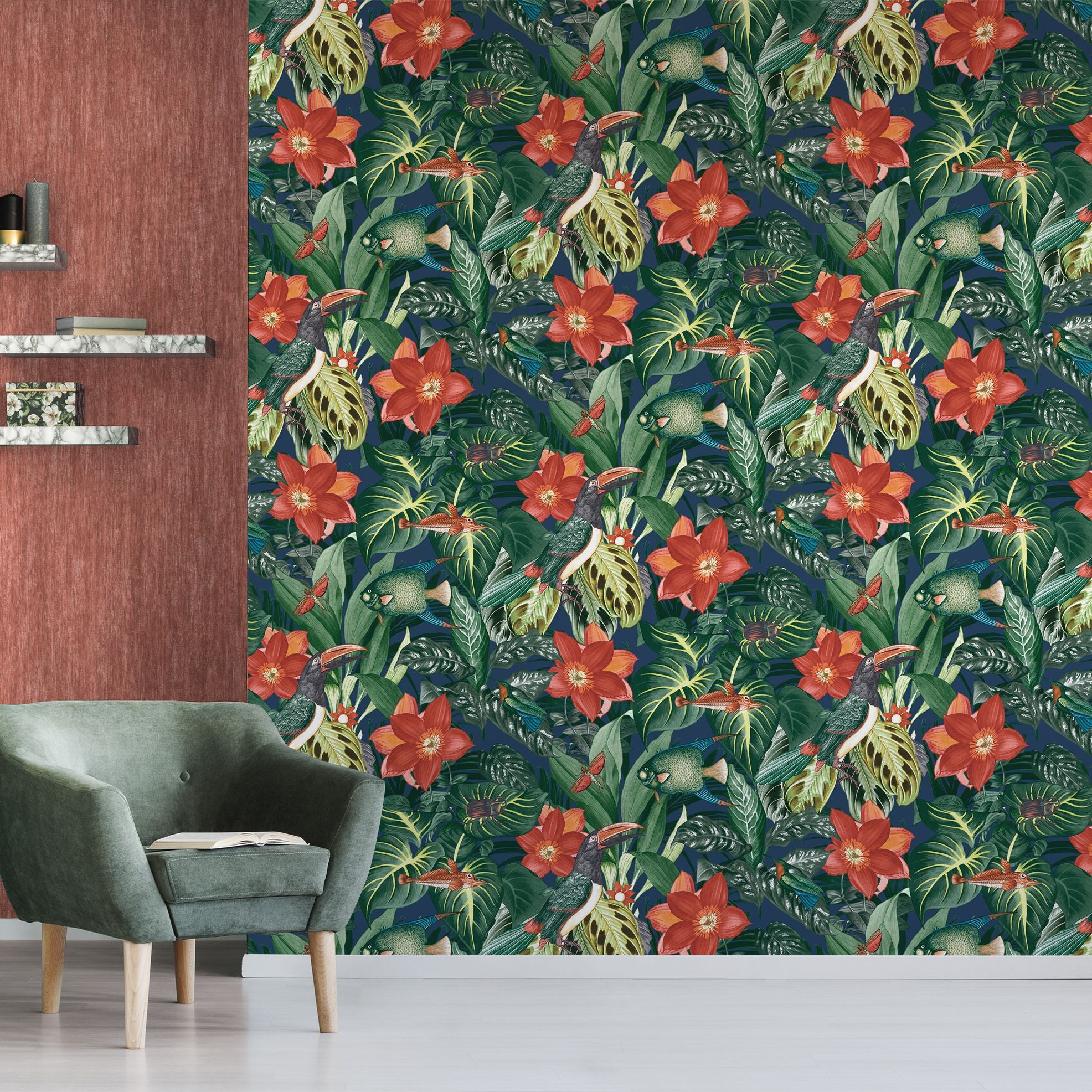Tropical Dream  - Palau botanical wallpaper Hohenberger    