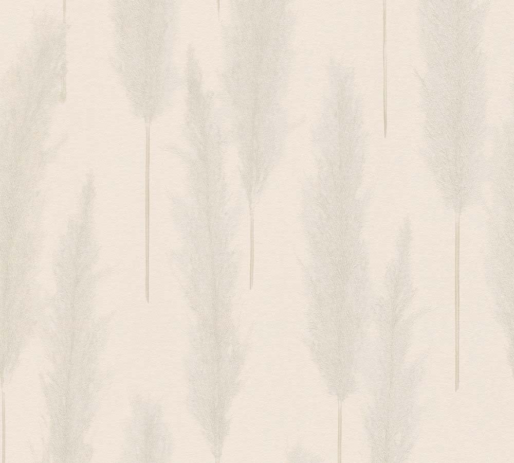 Hygge 2 -  Pampas Grass botanical wallpaper AS Creation Roll Light Grey  386311