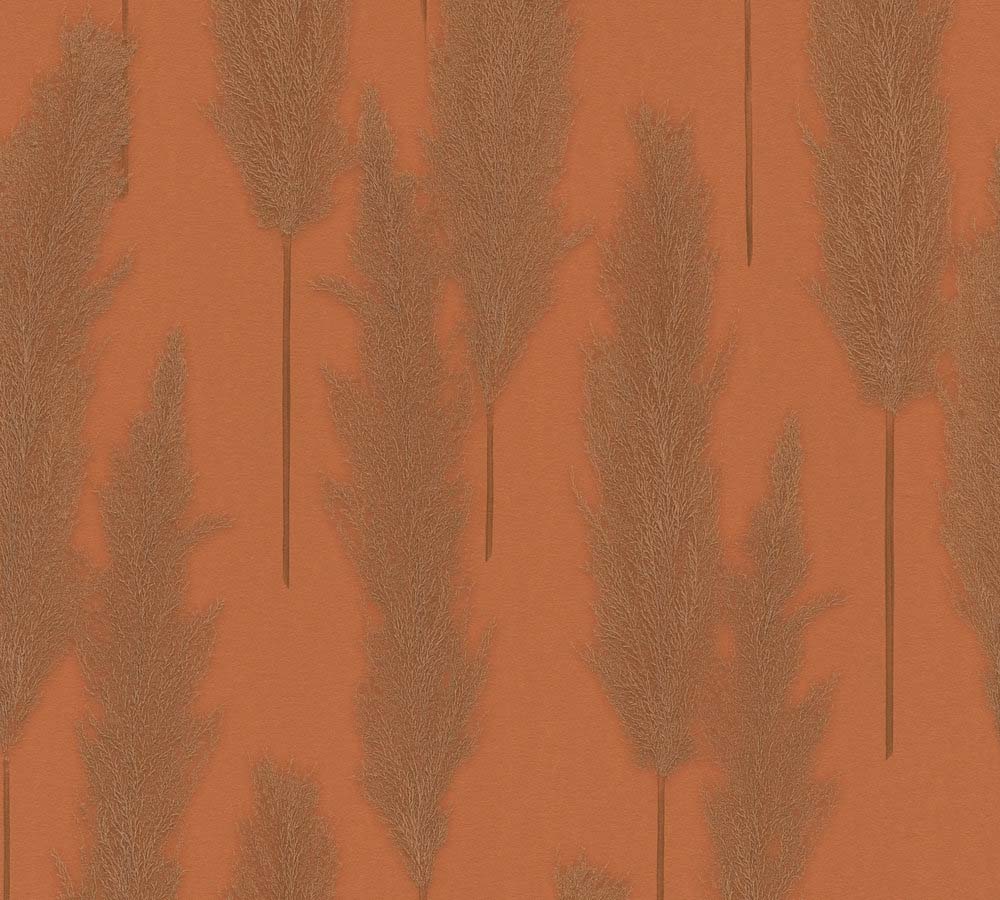 Hygge 2 -  Pampas Grass botanical wallpaper AS Creation Roll Orange  386315