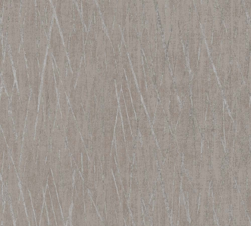 Hygge 2 -  Shimmer Lines stripe wallpaper AS Creation Roll Dark Taupe  385988