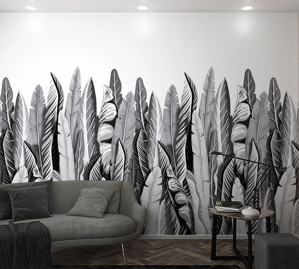 Smart Art Easy - Tall Leaves smart walls Marburg Grey   47207