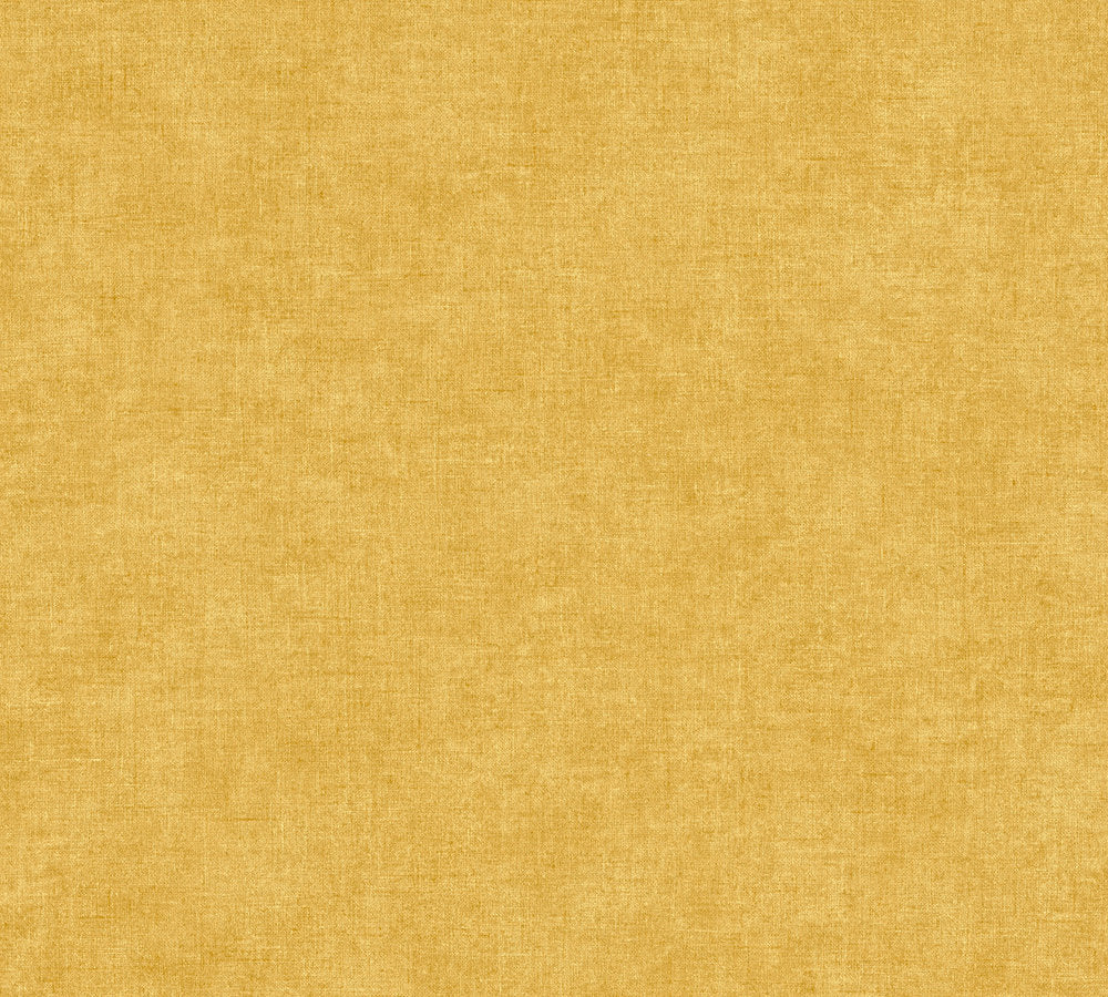 Desert Lodge - Linen Look plain wallpaper AS Creation Roll Yellow  367213