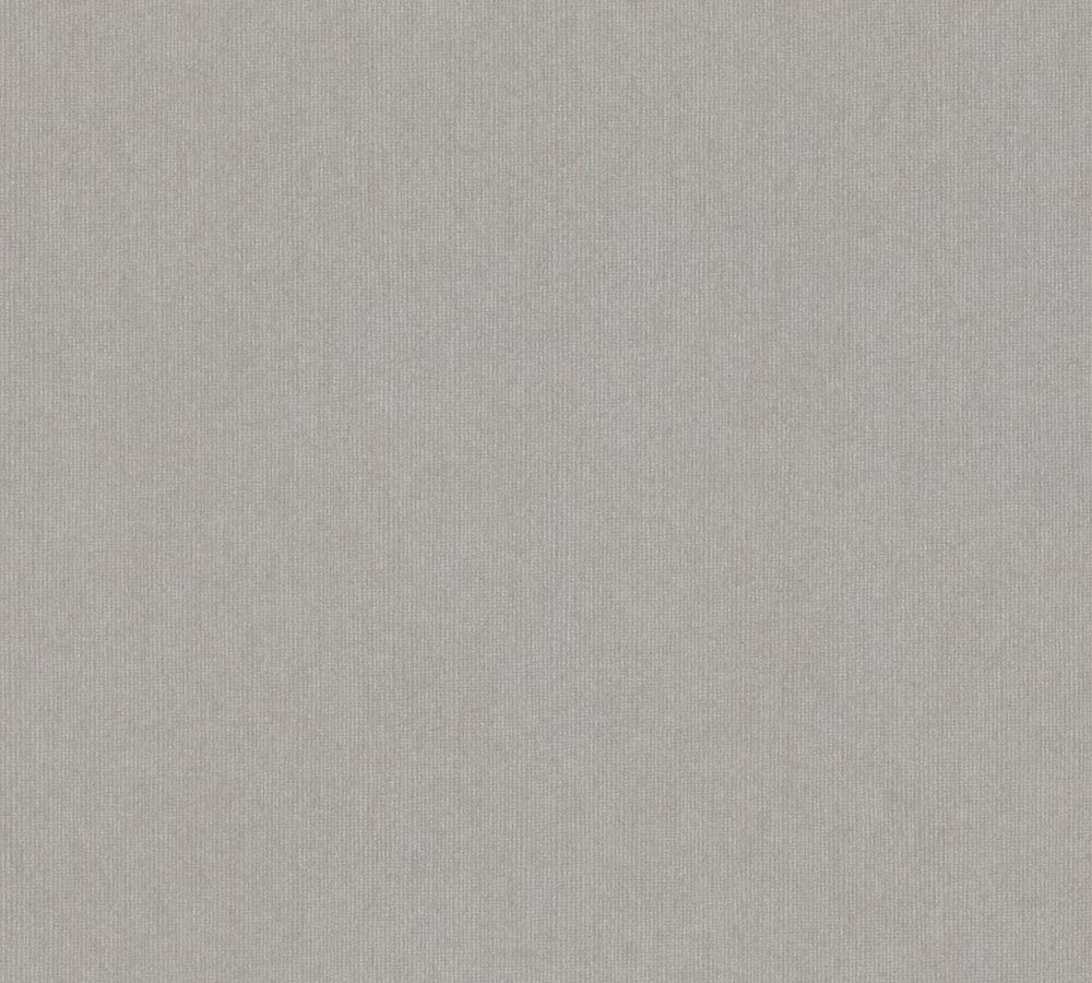 Villa - Textile Look plain wallpaper AS Creation Roll Grey  375665