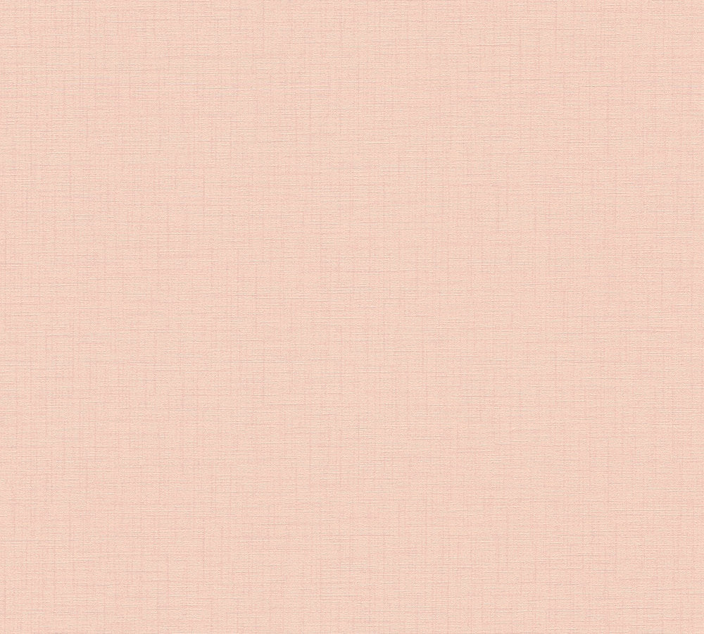 My Home My Spa - Linen Luxury Textile Look plain wallpaper AS Creation Roll Light Pink  387125