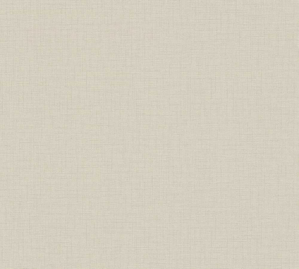 My Home My Spa - Linen Luxury Textile Look plain wallpaper AS Creation Roll Beige  387126