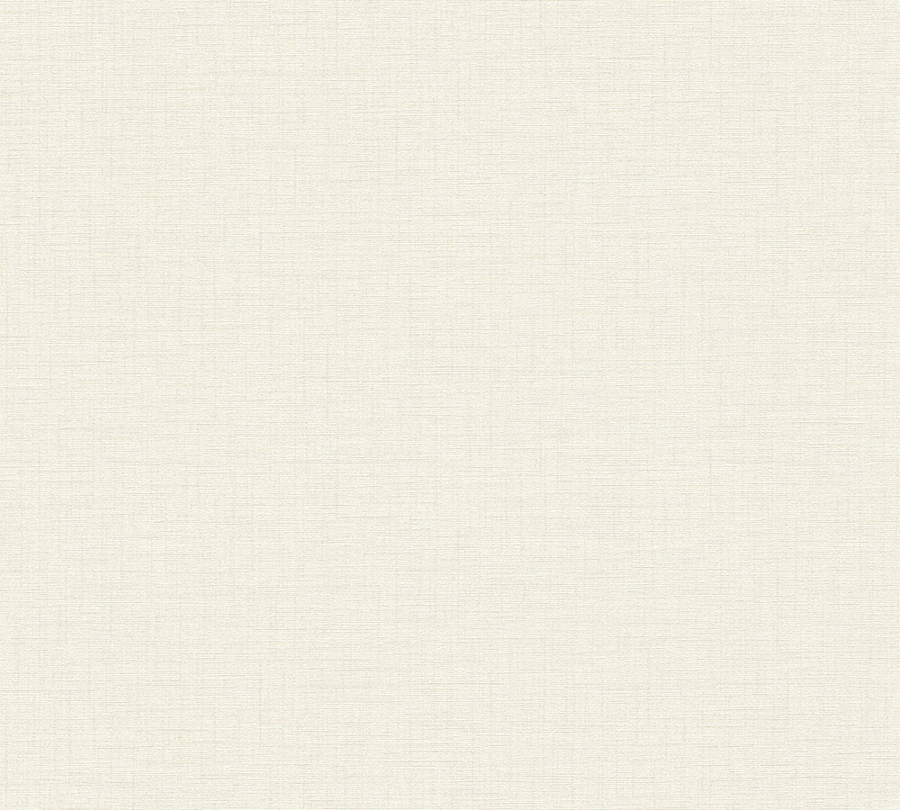 My Home My Spa - Linen Luxury Textile Look plain wallpaper AS Creation Roll White  387128