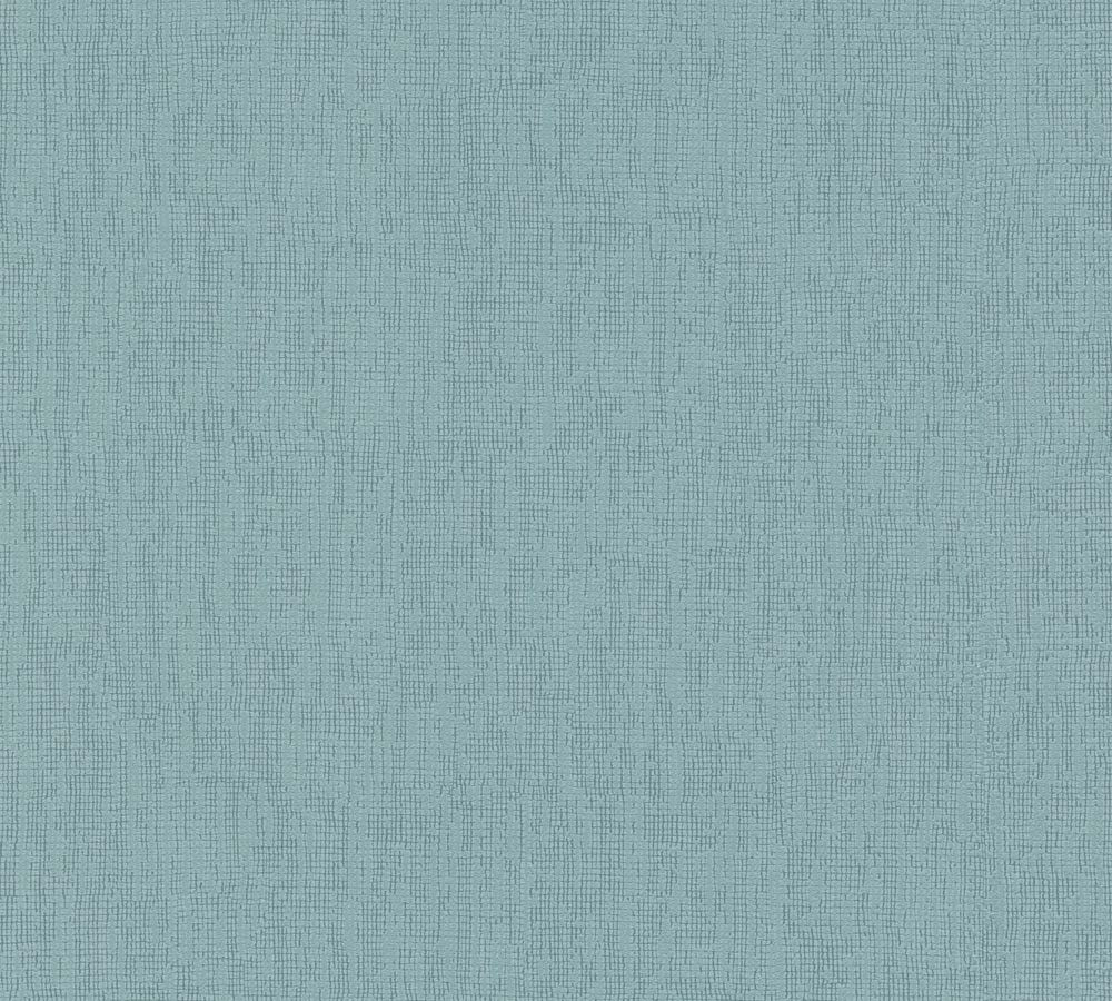 Hygge 2 - Coarse Wool Look plain wallpaper AS Creation Roll Blue  385994
