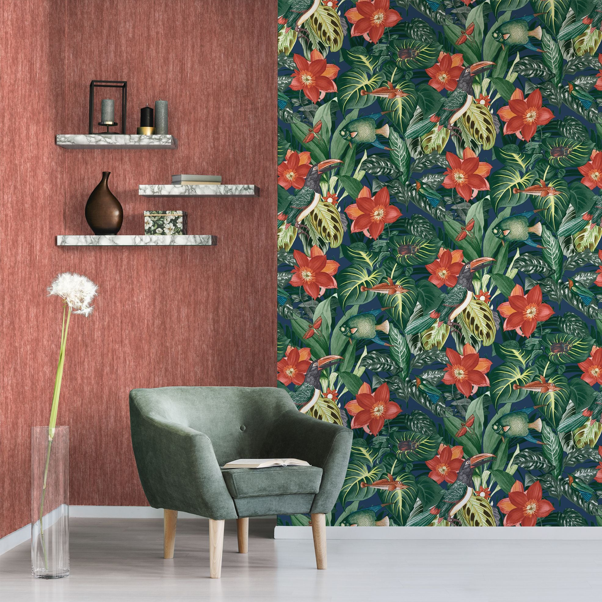 Tropical Dream  - Tuvalu plain wallpaper Hohenberger    