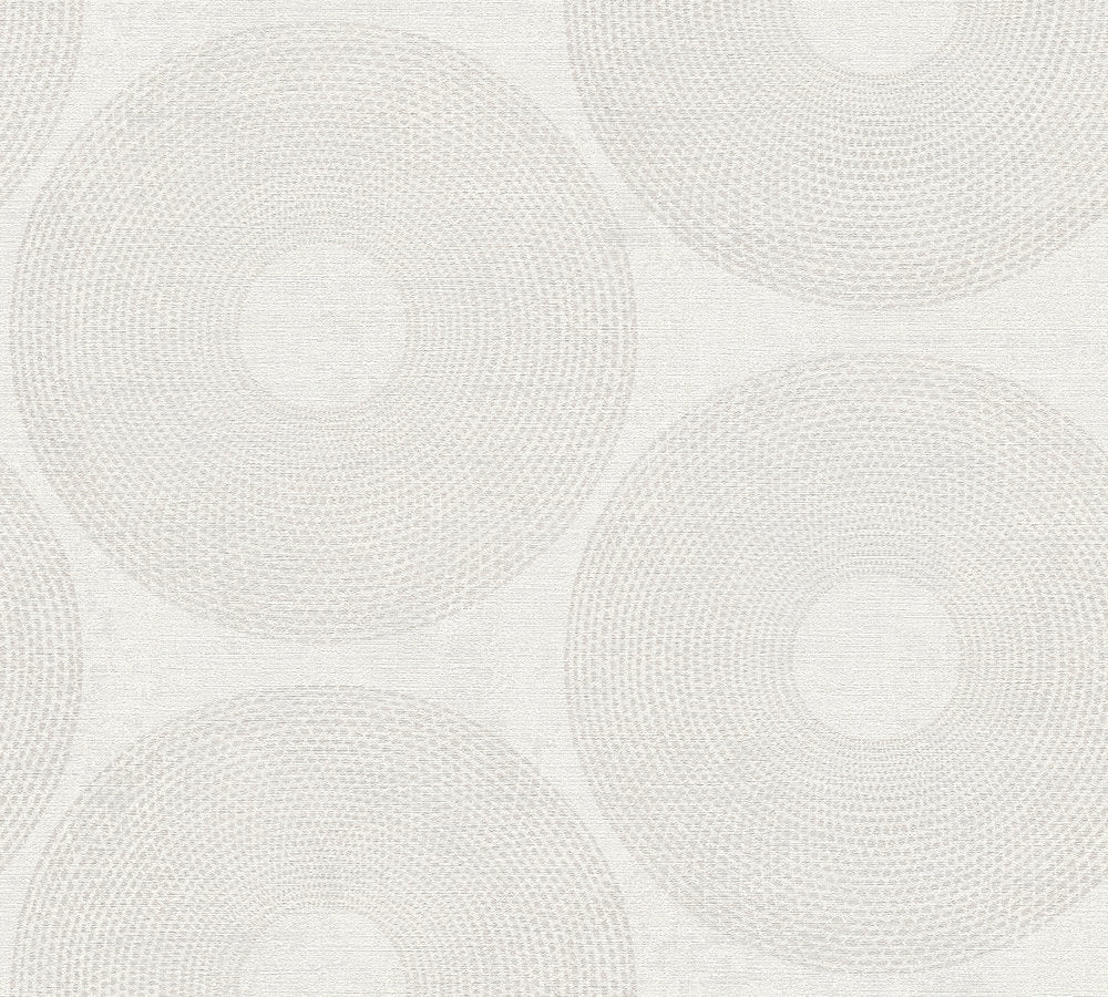 Desert Lodge - Urban Circles geometric wallpaper AS Creation Roll White  385241