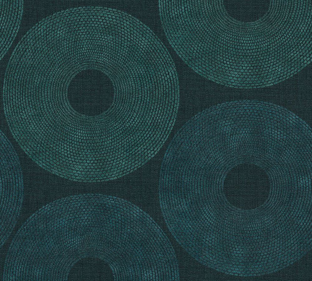 Desert Lodge - Urban Circles geometric wallpaper AS Creation Roll Dark Blue  385244